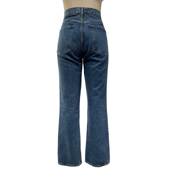 Agolde 'Lana' Blue Cotton Mid Rise Straight Denim Jean Size 29 - Picture 3 of 4
